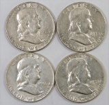 Lot of (4) 1955 P Franklin Half Dollars.