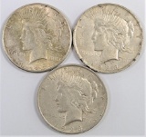 Lot of?(3) Peace Dollars includes (2) 1923 P & 1923 S.