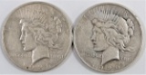 Lot of (2) 1926 D Peace Dollars.