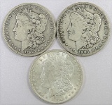 Lot of (3) Morgan Dollars. Includes 1880 O, 1896 P & 1901 O.