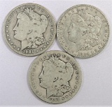 Lot of (3) Morgan Dollars. Includes 1899 S, 1901 S & 1904 O.