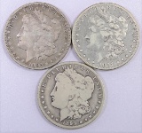Lot of (3) Morgan Dollars. Includes 1892 P, 1897 O & 1899 O.