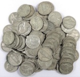 Lot of (100) Mixed Date Jefferson War Nickels.