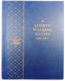 Lot of (12) Walking Liberty Half Dollars in vintage Whitman Album 9424. 1941-1947 D all different