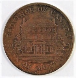 1844 Canada Bank Of Montreal Half Penny.