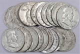 Lot of (20) 1952 D Franklin Half Dollars 90% Silver..