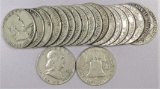 Lot of (20) 1950 D Franklin Half Dollars 90% Silver..