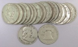 Lot of (20) 1951 S Franklin Half Dollars 90% Silver..