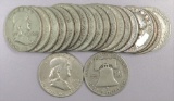 Lot of (20) 1954 D Franklin Half Dollars 90% Silver..