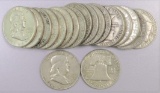 Lot of (20) 1958 D Franklin Half Dollars 90% Silver..