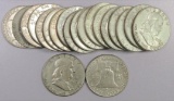 Lot of (20) 1963 D Franklin Half Dollars 90% Silver..