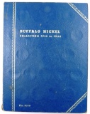 Lot of (32) different Buffalo Nickels in vintage Whitman Coin Folder. Misc. 1913-1937 S.
