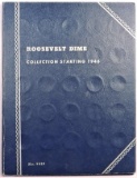 Lot of (53) Roosevelt Dimes 1946-1969 in vintage Whitman Coin Folder (46) 90% Silver.