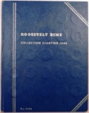 Lot of (48) Roosevelt Dimes in vintage Whitman Coin Folder 1946-1964 D 90% Silver.