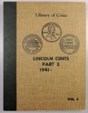 Lot of (88) Lincoln Cents in vintage 1958 Library Of Coins Album. 1941-1975 D.