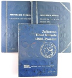 Lot of (3) vintage Coin Folders (2) Whitman (1) Shoreline with Jefferson Nickels starting at 1938