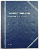 Lot of (61) Mercury Dimes in vintage Whitman Coin Folder only missing (16) coins 1916-1945 D.