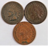 Lot of (3) Indian Head Cents includes 1876, 1879 & 1881.