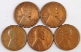 Lot of (5) Lincoln Wheat Cents includes 1910 S, 1911 D, 1912 D, 1913 S & 1914 S.