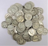 Lot of (130) Mercury Dimes mixed date 90% Silver.