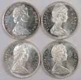 Lot of (4) 1965 Canada Silver Dollars.