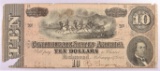 1864 $10 Confederate States Of America Richmond.