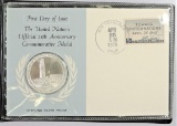 1970 United Nations Sterling Silver Proof Commemorative medal First Day Issue.