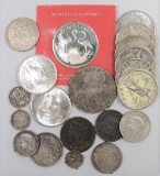 Lot of(20) various Foreign Coins most Silver!