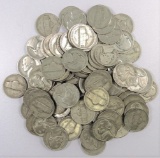 Lot of (190) Jefferson Silver War Nickels misc 1942-1945.