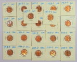 Lot of (22) BU Lincoln Wheat Cents includes (10) 1939 D & (12) 1939 S.