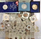 Huge lot of U.S. Coins, Medals, Tokens & more! Includes Silver! Whole lot of coins here!