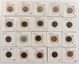 Lot of (20) Lincoln Wheat Cents 1913 S - 1927.