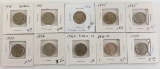 Lot of (10) misc. Buffalo Nickels 1915-1937.