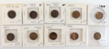 Lot of (8) misc Indian Head Cents 1900-1909 plus 1909 & 1911 D Lincoln Wheat Cent.