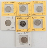 Lot of (7) misc. Buffalo Nickels 1934-1937.