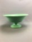 Vintage stemmed green pottery fruit bowl
