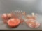 Group of 31 vintage pieces of Pink Depression Glass