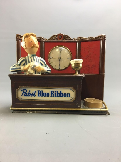 Vintage Pabst Blue Ribbon back bar light up clock