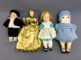 Group of 4 vintage dolls