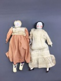 Group of 2 vintage porcelain dolls