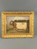 Vintage frame with 1988 cow print