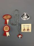 Ottawa Pirates necklace, earring and pins