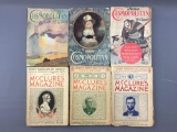 Group of 6 antique Cosmopolitan and McClure magazines