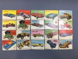 Group of 20 antique World on Wheels trading cards