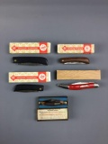 Group of 5 vintage pocket knives in original boxes