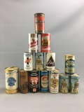 Group of 14 antique beer cans