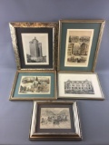 Group of 5 vintage scenery prints Of Chicago