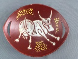 Painted Red Serving Bowl
