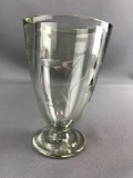 Etched Glass Vase with Fish