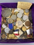 Group of coins and tokens and more